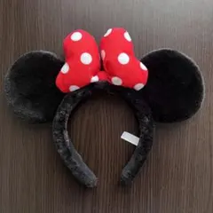 ミニーマウス カチューシャ 赤い水玉リボン