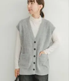 ITEMS URBAN RESEARCH グレー ラメ ニットベスト