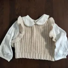 petit main ベージュ トップス 90