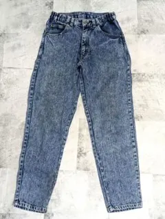 90s　ケミカルウォッシュ ストレート デニムパンツ サイズ150 テーパードのサムネイル