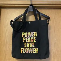 POWER PEACE LOVE FLOWER トートバッグ