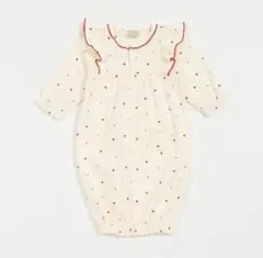 petit main オーガニック　肩フリル2WAYオール