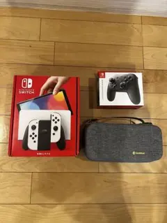 【稼働少】任天堂　有機EL switch 純正プロコントローラー　社外ケース