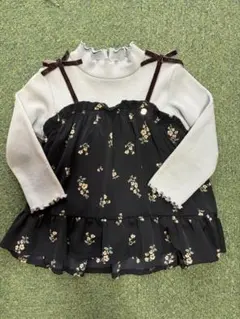 petit main 花　キャミソール ドッキングTシャツ カットソー　100