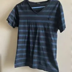 Burberry Black Label VネックTシャツ サイズ2 ネイビー