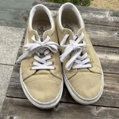 ベージュ キャンバス ローカットスニーカー