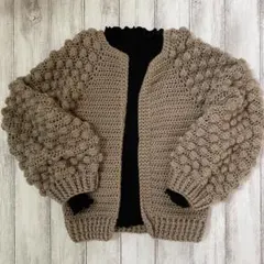 かぎ針編みポコポコスリーブカーディガン