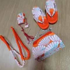 七五三　オレンジと白の小物セット