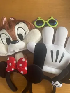 チップの帽子・ミッキー手袋・サングラス・カチューシャセット