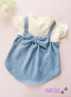 犬服☆ハンドメイド☆キャミソール☆ワンピース☆デニム風