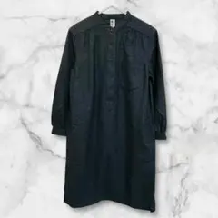 MHL. ウール100% バンドカラー ワンピース 膝丈 グレー サイズ1 良品