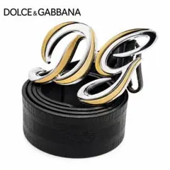 【希少✨】DOLCE&GABBANA ロゴバックル ベルト レザー イタリア製のサムネイル