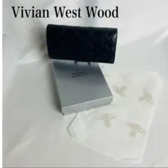 Vivian West Wood ORB Wallet 長財布　黒レザー　サイフ