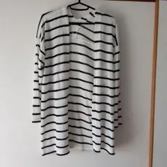 NATURAL BEAUTY BASIC ストライプカーディガン M