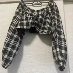 チェック柄 長袖ブラウス Mサイズ