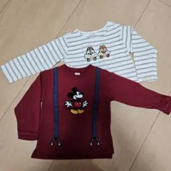 ミッキーマウス 　チップとデール　長袖　ディズニー　プティマイン