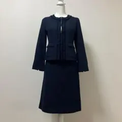 ニューヨーカー　ツイード　スカートスーツ　ネイビー　大人　上品　セレモニー　冬