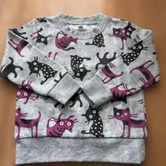 猫柄裏起毛トレーナー 110サイズ