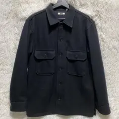 ユニクロU フリースシャツジャケット CPOジャケット ダークグレー Lサイズ