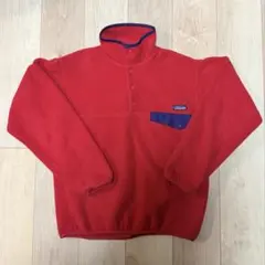 90s patagonia フリース スナップt レッド