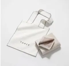 미사용 THREE 노벨티 백 & 타월 세트