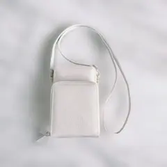 レディース 合成皮革 ショルダーバッグ ライトグレーパープル