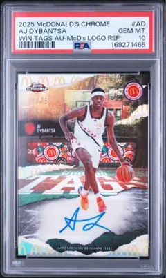 2025 Topps Chrome AJ Dybantsa PSA 10