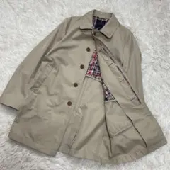 ブルックスブラザーズ ステンカラーコート ベージュ Sサイズ 裏地チェック