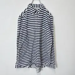 ザラベーシック　シャツ　ブラウス　薄手　リネン混　Sサイズ　ボーダー