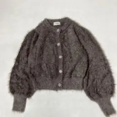 美品 NOLLEY'S ノーリーズ 《手洗い可能》ナイロンフェザーカーディガン