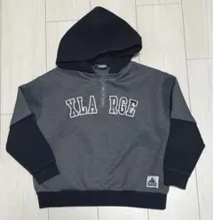 XLARGE キッズ パーカー グレー ブラック