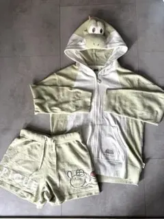 【3/22迄値引】ジェラートピケ　マリオコラボ　ヨッシーパーカー/ショートパンツ