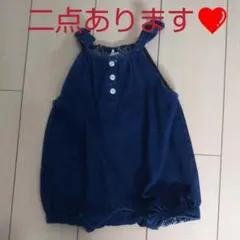 コトコットデニムロンパース80、プチバトー
