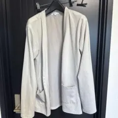 鷹*様 ベージュ カーディガン オープンフロント 上着 薄め