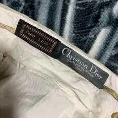 80s イタリア製 ビンテージ Christian Dior リネン パンツ 麻