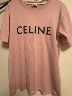 CELINE セリーヌ　フロントロゴ　tシャツ ピンク　XS