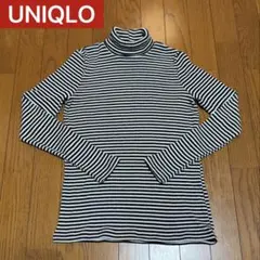 상태좋음 UNIQLO ユニクロ リブボーダー タートルネック 長袖Tシャツ