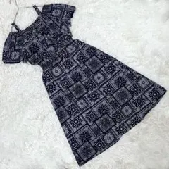 『ビームスハート』 オフショルダーコットンワンピース ペイズリー 肩紐調節