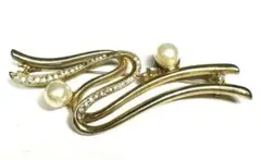 パール調 ゴールドブローチ 上品 ヴィンテージ風 フォーマル セレモニー 入学式