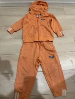 adidas オレンジ トレーナー・パーカー 90cm セットアップ
