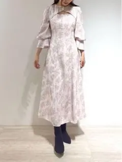 リリアンカラット バリエーションプリントティアードワンピース