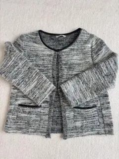 BALLSEY ノーカラーツイードジャケット グレー系