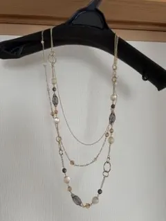 ゴールドカラー 多連ロングネックレス