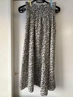 Pearls マタニティ兼用　レオパード柄　フレアスカート