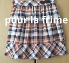 美品　pour la frime チェックスカート　Sのサムネイル