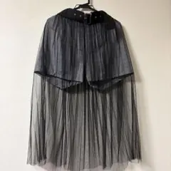 WEGOチュールチェックロングスカート ベルト付き