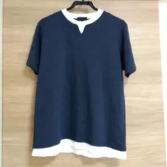 タカキュー フェイクレイヤード Tシャツ ネイビー Mサイズのサムネイル