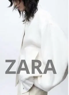 ZARA●未使用タグ付き リネンブレンドジャケット ボンバージャケット