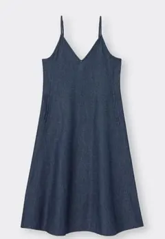 GU　ライトデニムフレアキャミソールワンピース Lサイズ