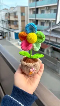 あみぐるみ ハートの花 鉢植え ハンドメイド gf - メルカリ